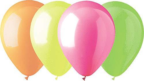 CTI 100 Count Latex Balloons, 12, Neon Assorted