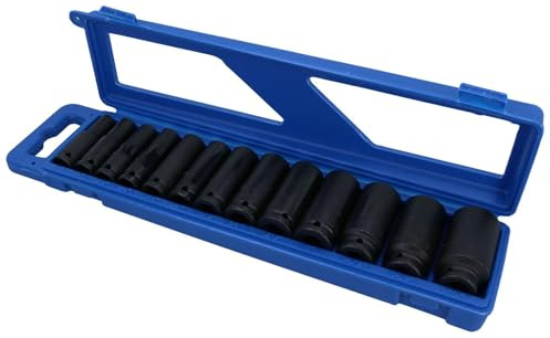 AB Tools 1/2'' Drive AF Imperial SAE Double Deep Impact Sockets 7/16-1-1/4 13pc Set