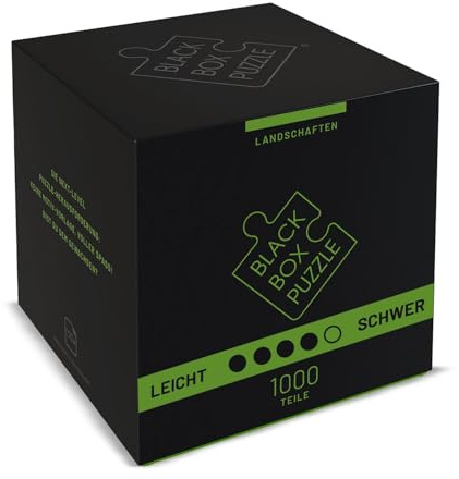 Black Box Puzzle 1000 Teile, Blackbox Puzzel mit Überraschungs-Motiv ohne Vorlage, Impossible Puzzle schwer für Erwachsene und Kinder ab 14 Jahren, Landschaft Edition 2021