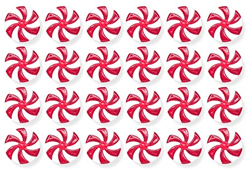25 st 25 mm röd vit julgransprydnad hänge godis, gör-det-själv akryl jul virvel girlang godis ornament jul dekoration julgran dekoration för julgran julgransprydnad julgranshängare
