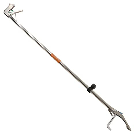 AUNMAS Schlangenzange, Faltbares Schlangenfänger-Handhabungswerkzeug aus Edelstahl, Selbstverriegelbarer Reptiliengreifer für Schlangenzüchter