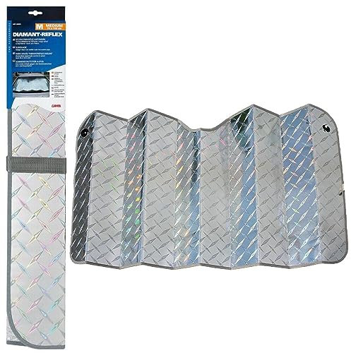 LAMPA 66846 PARASOLE SCUDO TERMICO PER PARABREZZA 130 X 70 (TAGLIA M) SPECIFICO PER AUTO E VEICOLI COMMERCIALI. MULTI STRATO TERMORIFLETTENTE CON ISOLAMENTO CENTRALE IN SCHIUMA ATERMICA DA 3 MM.