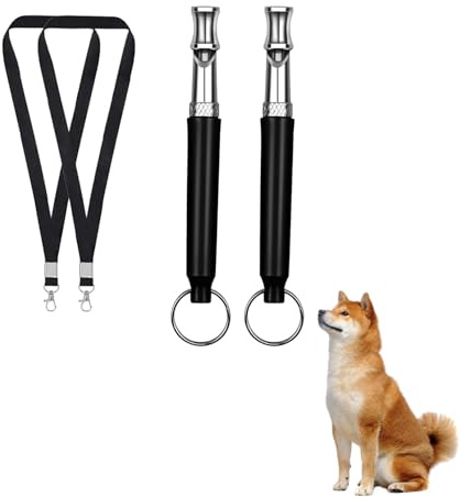 YueJieSelected Silbato para perros de alta frecuencia silencioso, 2 unidades (2 negros)