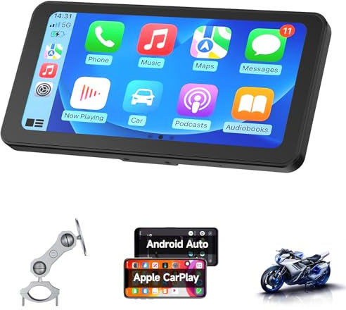 Spedal CL871 6.2 pollici Moto CarPlay & Android Auto Screen, Full Body Impermeabile, Navigazione GPS per Moto, Bluetooth, Siri/G00gle Assistente