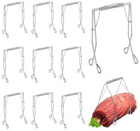 Set di 10 Pinze per Involtini VMUTGA, Pinze per Involtini in Acciaio Inox Riutilizzabili, Pinze per Involtini di Carne e di Cavolo