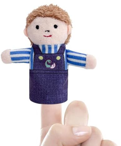 Plyschfingerdockor, tecknade fingerdockor - fingerdocka för barn, tidig pedagogisk leksak med släta kanter, födelsedag, nyår, barndag, Pa