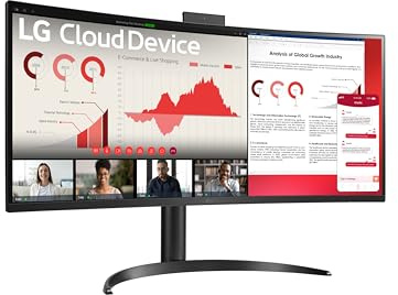 LG Cloud Device Thin Client AIO Monitor 34CR650N, 34 inch Curved QHD UltraWide, 5ms, All-in-One Non OS, VDI Support, WIFI, Bluetooth, Fanless design, Built-in speakers, Pop-up Webcam