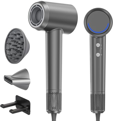 Vasip Föhn, Haartrockner, 110.000 U/min Bürstenloser Motor Schnelles Trocknen Fön, 200 Million Negativ Ionen Haarföhn mit Diffusor & Konzentratoren, 4 Heiz und 2Geschwindigkeitsstufen
