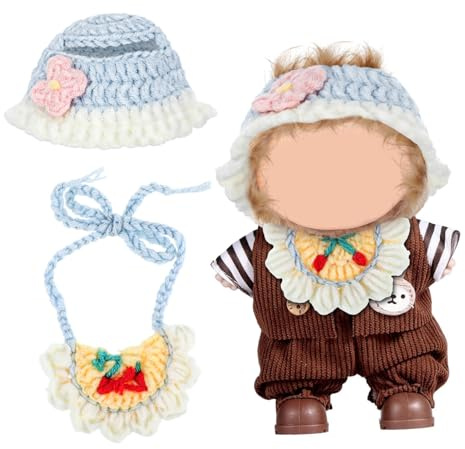 VICASKY Abbigliamento per Bambole Compatibile Accessori Unici con Cappello e Bavaglino in Tessuto Morbido Leggero e Portatile per Foto e Cosplay Festivi