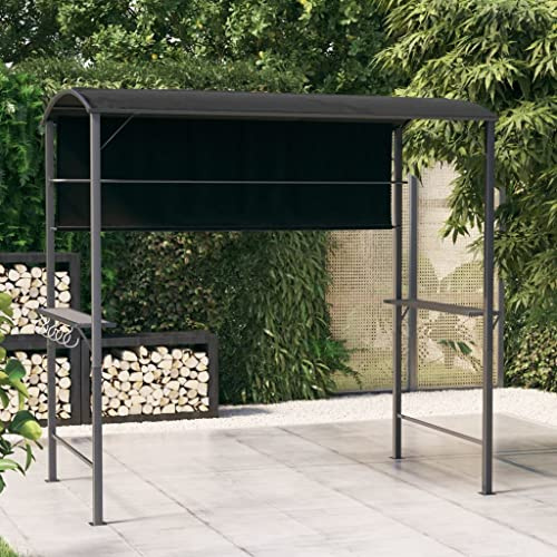 Nqyjm - Cenador de jardín al aire libre con techo (220 x 110 x 200 cm), color antracita, pabellón carpa de recepción para bodas, fiestas, acampadas, eventos comerciales