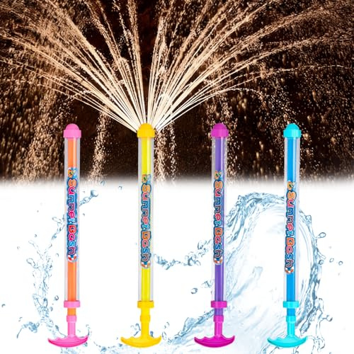 4PCS Firework Water Gun, Romantic Firework-Style Water Blaster for Kids and Adults, 42cm Super Water Pistols Long Range Soaker, Fun Pool Toys for Garden, Outdoor Pools, Beaches