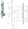 Tesa Assa Abloy 220415NM Cerradura Monopunto De Palanca Deslizante Para Perfiles Metálicos Niquel Mate Entrada 13,5 mm 2204 Con Cilindro