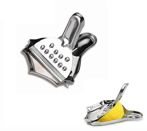 SZETOSY Goodchanceuk Lot de 4 Presse-Agrumes Manuel en Acier Inoxydable pour Orange/Citron/Citron Vert/Agrumes Argenté 12,5 x 6,5 cm