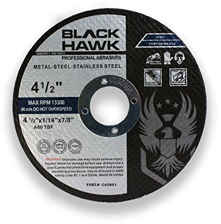 BHA Metal and Stainless Steel Cut Off Wheels for Angle Grinders, 4.5” x 1/16” x 7/8” - 25 Pack