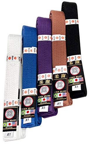 Ronin Brand BJJ Belt for Brazilian Jiu Jitsu Martial Arts Training (White, A3)