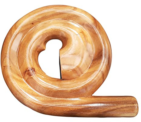 LIDAH Didgeridoo - Unique Spiral Travel Didgeridoos 14 inch, Small Compact Round Australian Bali Instrument Wood Anti Snoring Sleep Apnea Breathing Handpainted Handcrafted