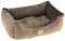 Ferplast Katzenbett Hundebett CHESTER 50, mit Doppelseitigem Kissen, Tweed und Samt, Waschbar, Braun