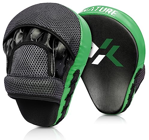 Boxpratzen mit Schlagdämpfung für Boxen und Kickboxen, 1 Paar, Dunkelgrün