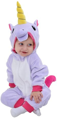 Doladola Baby pojkar flickor flanell djur enhörning sparkdräkt småbarn overaller spädbarn outfit