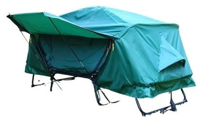 KCHYCV Single 1 Person Sleeping Off Ground Camping Tent Cot Folding Double Layer Grade Fabric (Color : 1P tent Forestgreen)