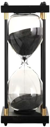 60 Minuten Holz Sanduhrgeschenk，Schwarz dekorative Sanduhr，Timer können in Klassenzimmern, Küchen, Wohnungen, Büros und auch als dekorative Timeruhr für Kinder und Erwachsene ，Gioco Di Scuola (Nero)