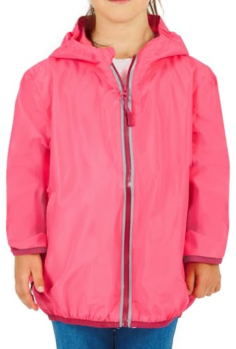 PERLETTI Veste Imperméable Enfant 6 7 8 9 10 11 Ans - Veste Blouson de Pluie Fille Fillette Garçon avec Détails Réfléchissants