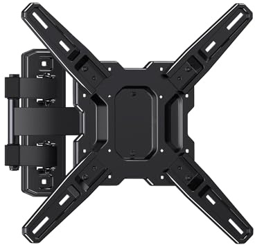 Soporte TV Full Motion para televisores de 26 a 55 Pulgadas – Extensible, Soporte de Pared Giratorio e inclinable, Carga máxima 35 kg, Incluye Nivel, Tornillos y Tacos, Negro