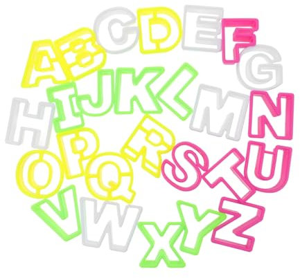 Beatifufu 26PCS Alphabet Letter Cookie Cutters for Biscuit Molds Fondant Cutters DIY Cake Embossing Tools