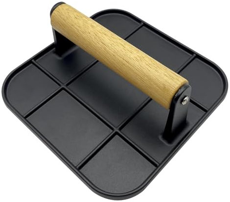 Presse à Hamburger, broyeur de Hamburgers,Presse à Gril de 6,3 Pouces pour Hamburger - Presses à Barbecue avec Manche en Bois pour la Cuisson des plaques chauffantes, des grillades et des sandwichs