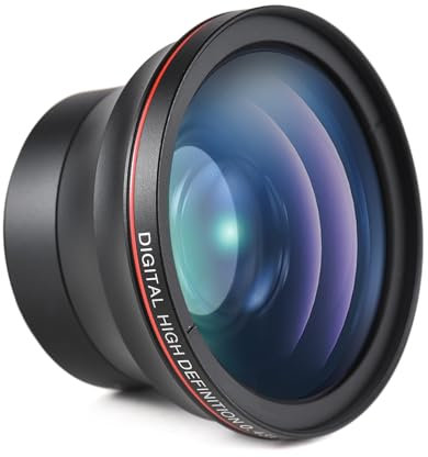 Hanzete 58mm Camera Lens Kit with 0.43X Wide Angle Lens + Macro Lens Aluminum Alloy DSLR Camera Lens Replacement for EOS 70D/77D/80D/1100D/700D/650D/600D/550D/300D/100D & Rebel