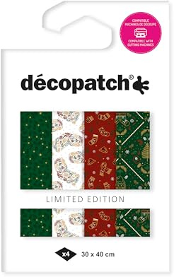 Décopatch TD935C 4 Bögen DécopatchPapier 30x40cm Metallic Vinateg sortiert