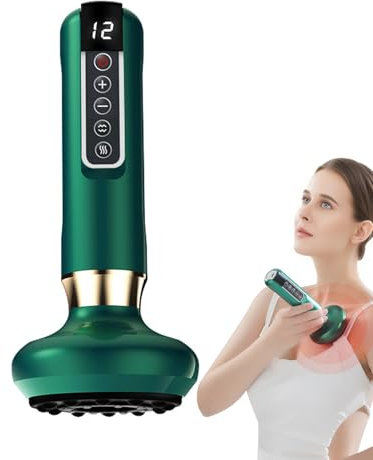 HASAIKA® Masajeador Eléctrico de Ventosas, raspador masajeador eléctrico, Ajuste de la temperatura de succión en 12 posiciones, adecuado para masajes de cuerpo entero (Verde)