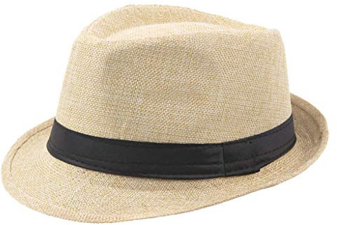 Panama Hut Herren, Strohhut Herren Sommer Sonnenschutz Sonnenhut Panama Hut Cool Strandhut Sommerhut Großer Kopf Herrenhut Gartenhut Straw Hat für Urlaub Damen, Beige