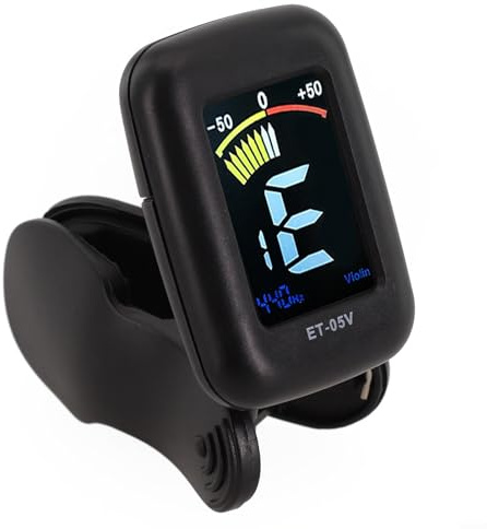 TDCuizent Accordeur électronique portable pour violon, alto, violoncelle, contrebasse, appareil d'accordage numérique à clipser, design rotatif à 360 degrés, accordage rapide et précis, accessoires