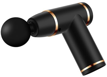 CLISPEED Masajeador Percusión Muscular Eléctrico Portátil Negro USB Recargable con Cabezas para Relajación y Alivio de Piernas Cuello y Espalda