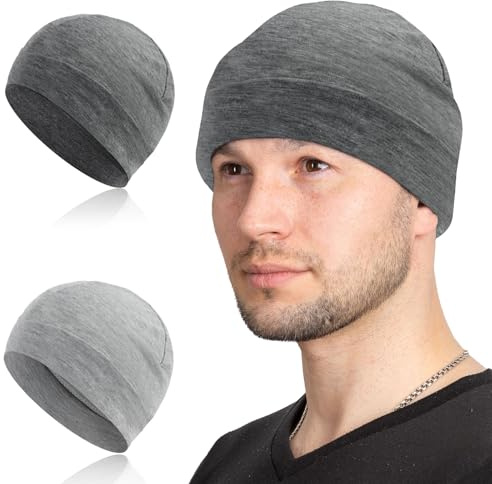 AOOSA 2 Piezas Gorro para Hombre Mujer, Gorro Running Multifuncional, Transpirable Algodón Running Skull Cap, Gorra bajo Casco, Gorra Bajo Sotocasco para Ciclismo Moto