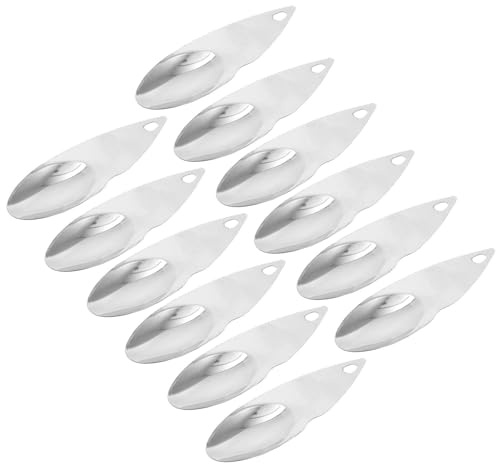 POPETPOP Set 12 Pezzi Cucchiaio per Kiwi in Acciaio Resistente Taglierino Seghettato Utensili Leggeri e Portatili per Sbucciare e Tagliare Kiwi e Frutti Tropicali Superficie Liscia e