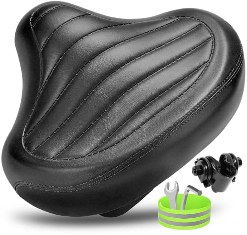 CDYWD New Nasenlos Breit Fahrradsattel für Herren & Damen, Bequem, Weich, Ergonomisch, Bequemer Vintage Fahrradsitz, Universal Ersatz Fahrradsättel für Mountainbike, Cityrad, Ebike, Heimtrainer