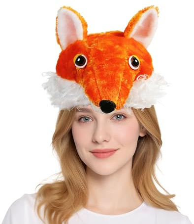 Hooin Fox Costume Hat with Pointy Ears - Cute Animal Headwear for Forest Theme Party