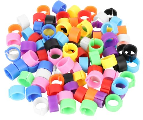 Luxshiny 150pcs Plastic Pigeon Foot Ring for Homing Pigeon Anklet Parrot Identification Ring Bird Leg for Breeding Scenario Random Color