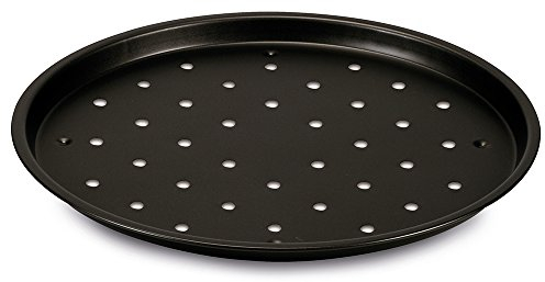 Guardini, Plaque à pizza surgelée Ø 32 cm, Acier avec revêtement antiadhésif, Noir, Fabriqué en Italie, Ligne Pizza&Mania