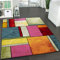 Paco Home Designer Teppich Kariert Trendig Bunt Meliert Eyecatcher Grün Blau Orange Pink, Grösse:160x230 cm