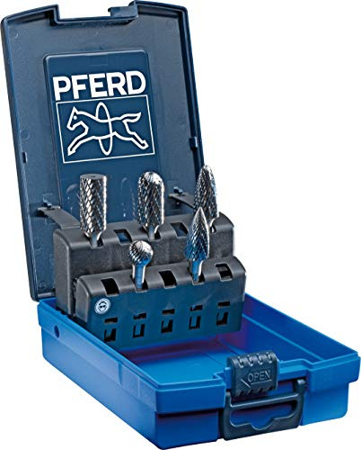 Pferd 5-Piece Tough Bur Set - 1/4 Shank, Double Cut 3R Tungsten Carbide Burs for Efficient Material Removal and Precision Work - Part 26551