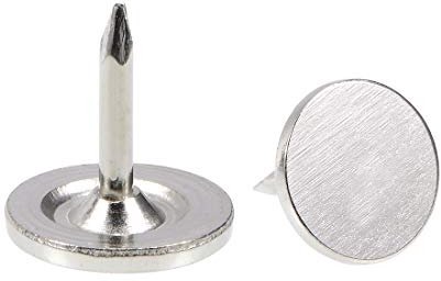 sourcing map 100Stk.Polsternagel 9,5mm x 10mm Flachkopf Möbelnägel Pins Silber