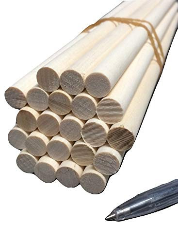 Trustleaf 10mm x 600mm (60cm) Wooden Birch Dowels/Craft Sticks - (10 Pack)