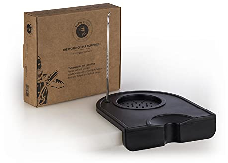Buddy´s Bar - Barista Edition, prensador Premium con lápiz Barista, para Todos los tamaños de Tamper, Alfombrilla Antideslizante, 12,6 cm x 14 cm