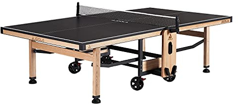 JOOLA Madeira Indoor Table Tennis Table - Wood & Steel Contemporary Design - Regulation Size High-End Ping Pong Table with Built in Racket & Ball Holders - Tournament Level Permanent Ping Pong Net