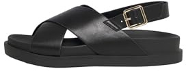 ONLY Sandalo piatto da donna Onlminnie-2 Pu Slingback, Nero, 38 EU