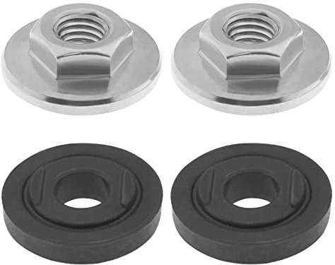 EMSea 2 Jeux Écrous à Embase Filetage M10 Hex Contre-écrou à Bride de Blocage Écrou de Fixation pour Meuleuse d'angle de Type 100 Disque Diamant Disque de Meulage, Argent