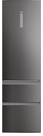Haier Kühl Gefrierkombination 3D 60 SERIE 5 HTW5620CNMP I 2,05m, No Frost I Ergonomische Gefrierschubladen I Kühlschrank mit Gefrierfach freistehend, Fassungsvermögen 414L I Wi-Fi, smarte Kühlfächer